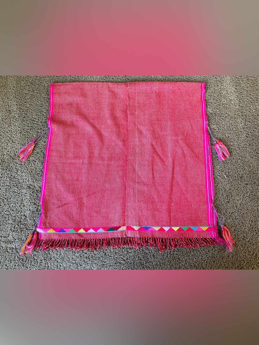 Vtg Guatemalan Huipil Handwoven Backstrap Loom Ethnic Tribal Kaftan Poncho